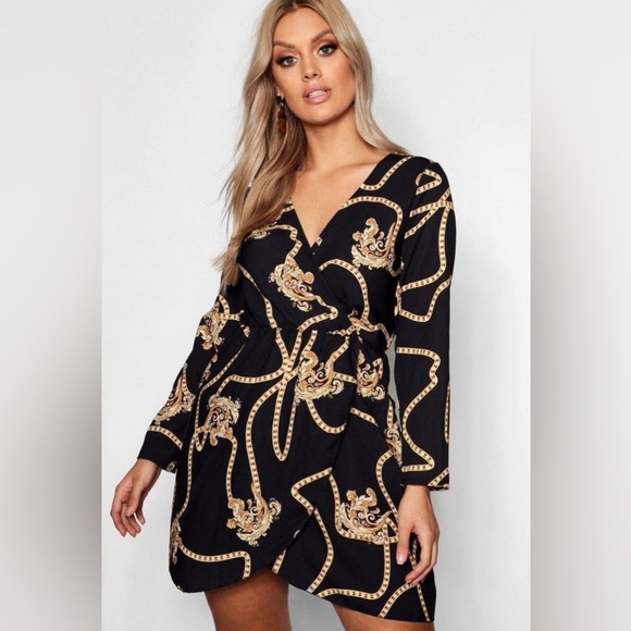 Boohoo Plus Dresses & Skirts - Boohoo Plus Size 18 Printed Chain Dress